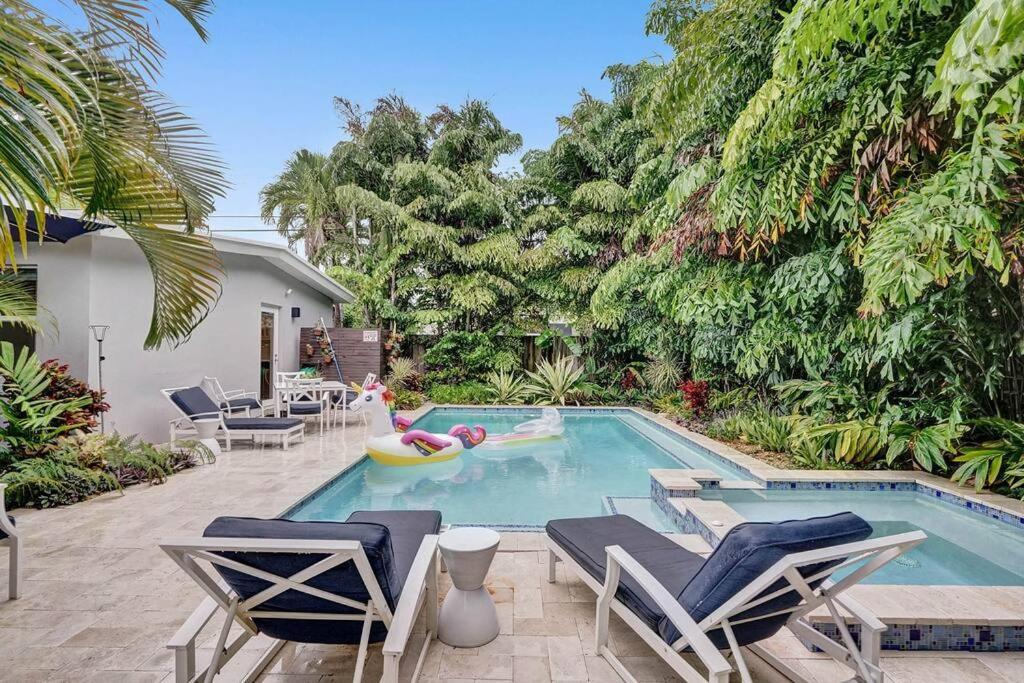 Stylish Tropical Oasis Hot Tub Pool Bbq Villa Fort Lauderdale Eksteriør bilde